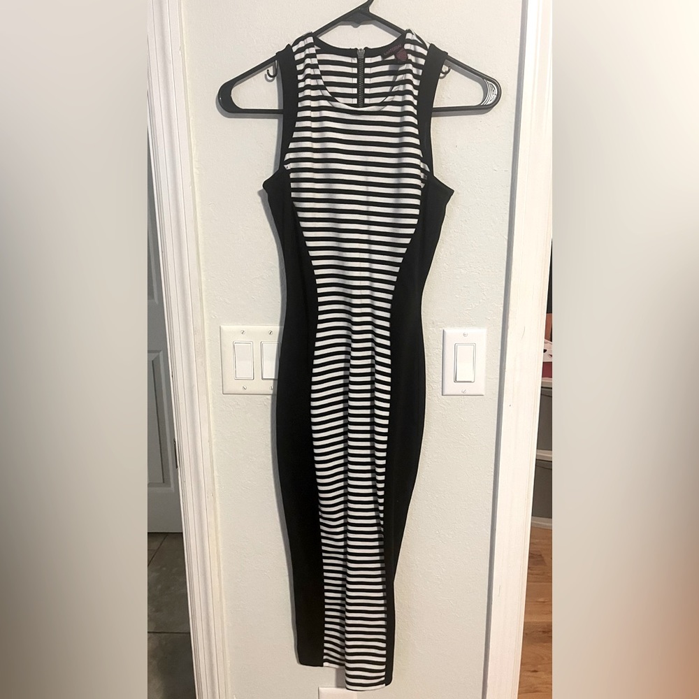 Material Girl striped midi dress
